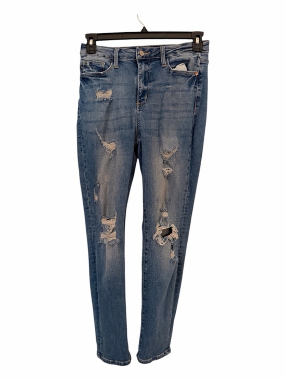 JUDY BLUE 7/28 Ripped Boyfriend Fit Cuffable Jeans